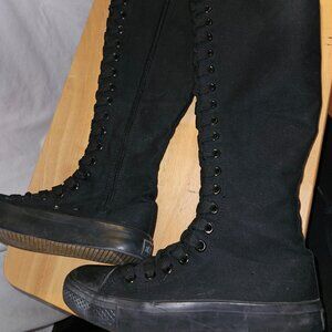 BLACK HIGHTOP TENNIS SHOES size 7 GOTH PUNK
